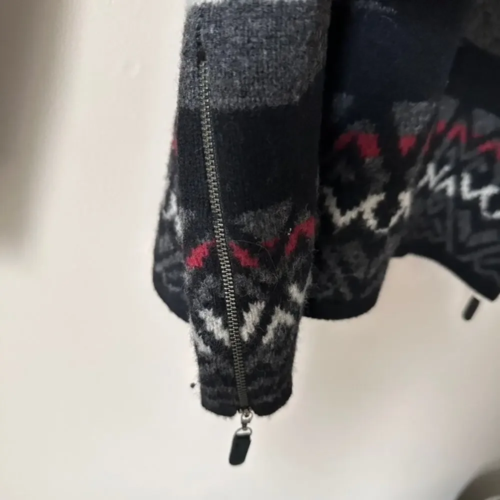 Frost Vintage Lambswool Sweater Quarter Zip Hooded Pullover Fair Isle Mens MED - Picture 6 of 10